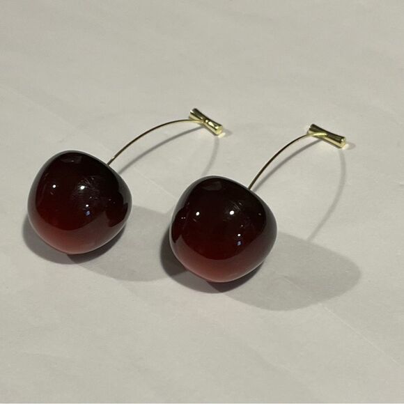 Creative Cute Cherry Stud Earrings, Colorful Cherry Dangle Earrings - Picture 5 of 10
